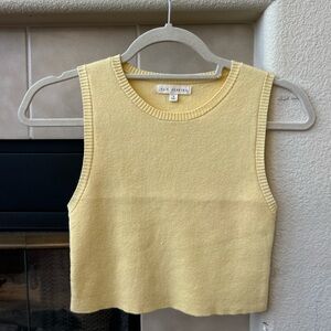 PACSUN Yellow Sleeveless Knit Tank Cropped